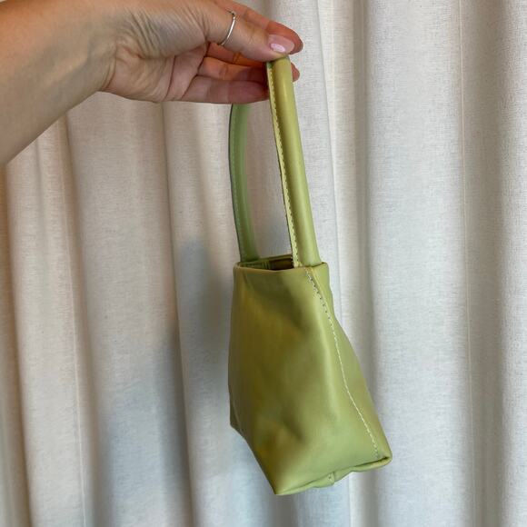Georgia Jay | Baby Ombra Avocado Green Leather Mini Bucket Bag - Picture 7 of 10